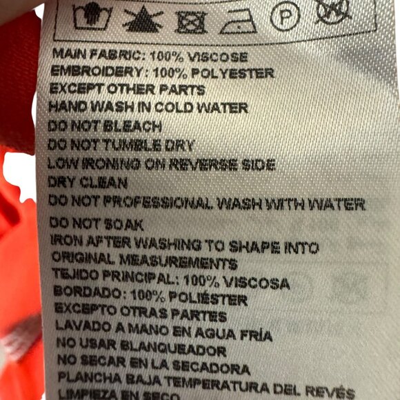 ba&sh Paris Amber Blouse Women’s Size Small Coral Embroidered V-Neck 3/4 Sleeve - Picture 8 of 9